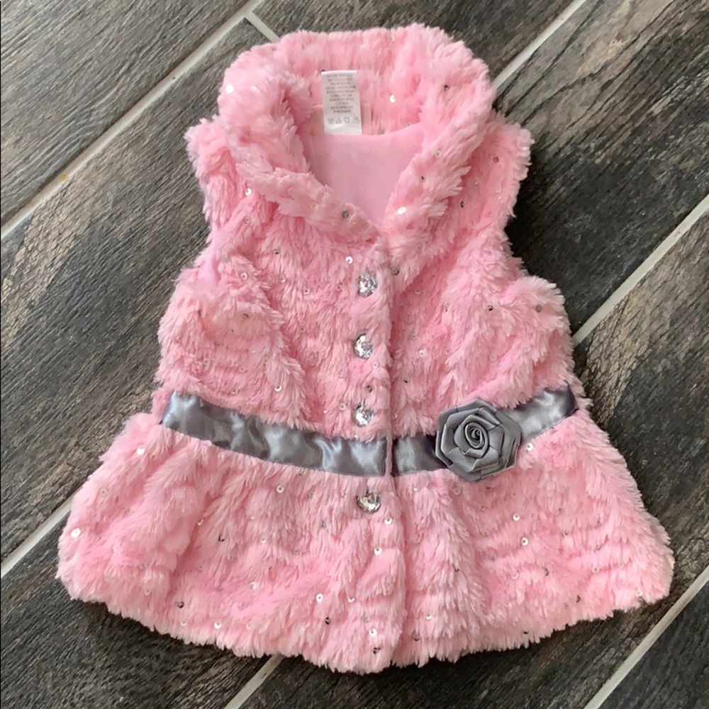 Little Lass pink sequins vest